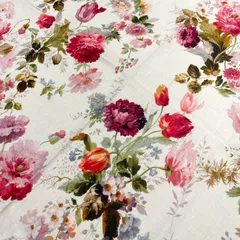 バラ花柄/1m/麻100%/ YUWA/生地布/Y-846