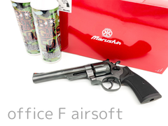 マルシン S&W 6mmXカートガスガン M29 6.5インチ エクセレントヘヴィウェイト パックマイヤーグリップ ガス2本セット