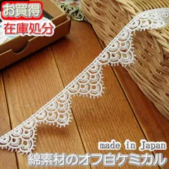 1.8cm幅オフ白のケミカルレース(5m)