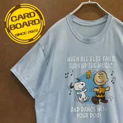 US古着 スヌーピーSNOOPY ピーナッツPEANUTS 半袖tシャツ水色L