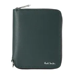 新品 ポールスミス PAUL SMITH 2つ折り財布 ZIP AROUND COMPACT WALLET グリーン 深緑