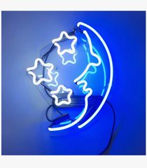 オリジナル　ネオン管　オーダー　ネオンサイン 『月と星』 『Moon and Star』 NEON SIGN 店舗 ディスプレイ 看板 ギフト バー カフェ 喫茶店 クラブ及び娯楽場所等の飾り 省エネ インテリア 9 * 11インチ オーダーメイド