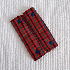 赤チェック　持ち手カバー　ハンドルカバー