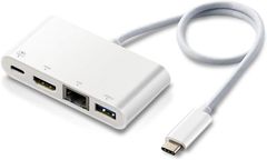126 エレコム Type-C ドッキングステーション Cハブ PD対応 [充電用Type-C×1/USB(3.0)×1/HDMI×1/LANポート] 30cmケーブル ホワイト DST-C09WH