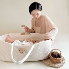 ベビーキャリー かご ベビーバスケット 外出 ベビーベッド 折りたたみ 添い寝 持ち運び コンパクト 赤ちゃん おもちゃ 洗濯 カゴ かご 籠 移動用 ペット