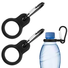 新品 ペットボトルホルダー 2個セット カラビナ付き ボトルフック ストラップ シリコーン wuernine 携帯便利 アウトドア キャンプ 旅行 水分補給