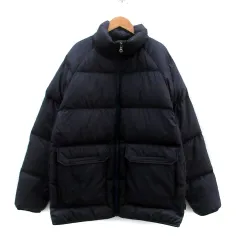 カンゴール KANGOL ダウンコート スタンドカラー ミドル丈 L 紺 ネイビー /HO1のサムネイル