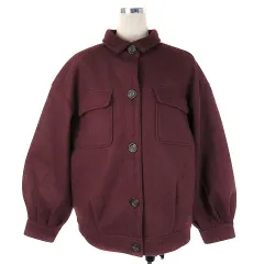 ヘザー Heather コート ステンカラー 長袖 シングル 厚手 無地 F 茶 ブラウン アウター /CKのサムネイル