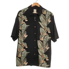 JAMAICA JAXX ジャマイカジャック 半袖 アロハシャツ L 黒 1点物◇ジャマイカJAXXシルクハワイアンシャツ黒アロハシャツ