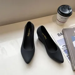 ☆ ブラック ☆ 38(24cm) ☆ レインパンプス レインシューズ 雨晴兼用  レインパンプス レインシューズ 雨晴兼用 レディース パンプス カジュアルシューズ 雨靴 靴 シューズ レイングッズ ヒール 雨晴れ兼用 ポインテッド 歩きやすい 履きやすい