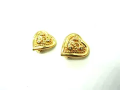 NINA RICCI ニナリッチ ラインストーン ハートモチーフ クリップ式 イヤリング アクセサリー レディース ゴールド系 DY0869