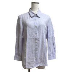 COMODORE　レディース　リネンブラウス　レギュラーカラーシャツ　綿麻シャツ　長袖　リネンシャツ　M