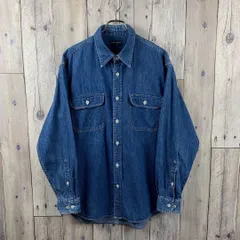 OLD UNIQLO 90s ユニクロ 長袖 デニム インディゴ シャツ L