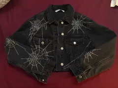 ZARA(ザラ) Zara パンクルック スパイダー ビーズ デニムジャケット