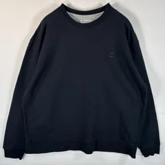 古着 チャンピオン Champion スウェット トレーナー ワンポイントロゴ刺繍 大きいサイズ プルオーバー XXL  ブラック メンズ