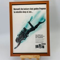 ビンテージ 広告　ポスター 　『 デュラセルバッテリー 』 1960's　※当時物　アメリカ 輸入雑貨　ヴィンテージ　フレーム付　　アドバタイジング レトロ　 .( AZ1029 )