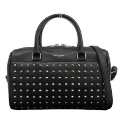 美品 Saint Laurent Paris サンローランパリ ベイビーダッフル スタッズ レザー 2way ショルダーバッグ ブラック レディース 古着 中古 USED