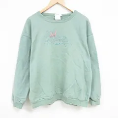 XL/古着 長袖 スウェット メンズ 00s 花 大きいサイズ クルーネック 紺 ネイビー 24oct10 中古 スエット トレーナー トップス