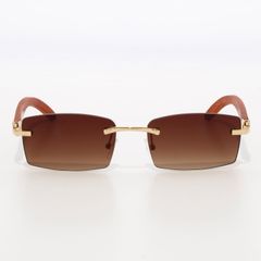 【訳あり】HOUSE OF WOO リムレスサングラス リムレスアイウェア WOOD N6