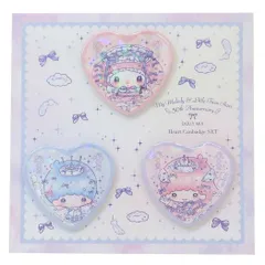【メール便】マイメロディxリトルツインスターズ 缶バッジ ハート缶バッジ3個セット DollyMix サンリオ ワタナベ コレクション雑貨 キャラクター グッズ 
