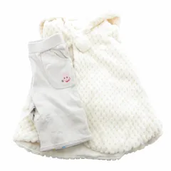 ミキハウス mikihouse 子ども服2点セット ポンチョ イージーパンツ フーディー 刺繍 80 ベージュ アイボリー /GV ■GY14