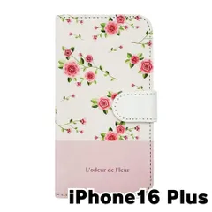 【新品未使用】iPhone16 Plus アイフォン16プラス スマホケース 手帳型 (色：ホワイト×柄：ロマンスローズ) バラ 薔薇 花柄 フラワー おしゃれ かわいい flip2-ip16plus-wh-20127のサムネイル