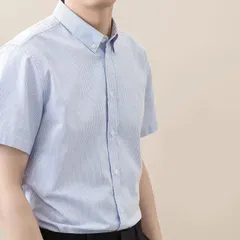 ストライプシャツ 未使用 カジュアルシャツ メンズ シャツ ネルシャツ ボタンダウンシャツ ワイシャツ オックスフォードシャツ 胸ポケット付き ストライプ 長袖 ビジネス イージーケア