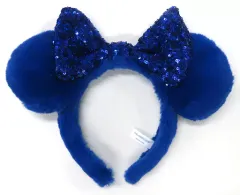 【中古】アクセサリー(非金属) ミニーマウス カチューシャ(スパンコール/ブルー/モコモコ) 「ディズニー」 東京ディズニーリゾート限定