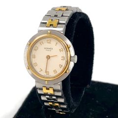 HERMES エルメス オリンピア SS/QZ ホワイト文字盤 レディース腕時計 稼働品【PF-13】