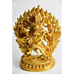 〔中国の鍍金仏〕 中国美術 鍍金 仏像 高9.5cm(K-LC681)
