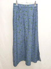 ◇ Θ　Φ green label relaxing 花柄 ロング丈 タイト スカート サイズ36 ネイビー レディース P  【1409250012341】