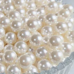 【大容量】アイボリー 穴なし ツヤパールビーズ 12mm 10mm 8mm 6mm 4mmハンドメイド アクセサリーパーツ