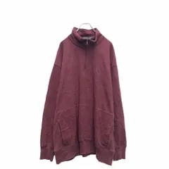 NAUTICAロゴ スウェット パーカー ノーティカ XXL ボルドー ハーフジップ ビッグサイズ プルオーバー 古着卸 アメリカ仕入 a604-7180