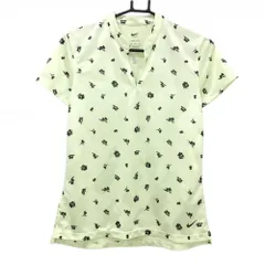 ★SALE価格★【新品】ナイキ 半袖スキッパーシャツ ライトグリーン×ネイビー 花柄 DRI-FIT レディース M ゴルフウェア NIKE