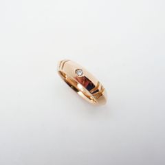 ティファニー アトラス X クローズド ナロー リング ダイヤモンド 10.5号 0.10ct 750YG 箱 付き 新品仕上げ Sランク