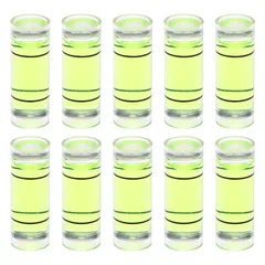 uxcell 円筒形バブルレベル 9x25mm ミニブルズアイ水準器 カメラ三脚 望遠鏡 ワークショップ ターンテーブル 写真フレームの水平出し用 10個 緑