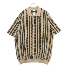 WACKO MARIA (ワコマリア) 24SS Stripe Jacquard Summer Knit Polo Shirt ストライプジャガードサマーニット半袖ポロシャツ アイボリー 24SS-WMK-KN20