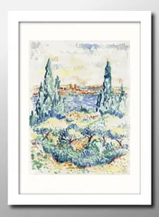 アンリ＝エドモン・クロス、【水浴】、希少画集画、新品高級額・額装付 アンリ＝エドモン・クロス、【水浴】、希少画集画、新品高級額