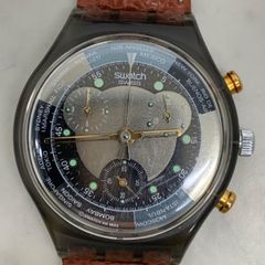 希少 スウォッチ クロノグラフ COUNT SCB113 ブラック×ゴールド - メルカリ