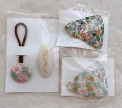 リバティパッチンピン&ヘアゴムセット