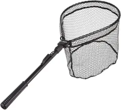 TIGRE BLANC ランディングネット 折りたたみ 釣り タモ 網 軽量 伸縮 調整可能 ラバー タモアミ 玉網 フィッシング バス釣り 渓流 淡水海水対応(ブラック,  全長82cm)