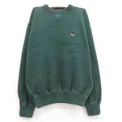 古着 トミーヒルフィガー 長袖 ブランド セーター キッズ ボーイズ 子供服 90s ワンポイントロゴ コットン クルーネック 緑 グリーン 25feb