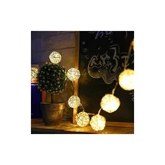 イルミネーションライト ストリングライト クリスマス パーティー 結婚式 誕生日 飾りライト ボール型 電池式 電飾 室内室外 防水 電球色 LED 1.5m 電球数10 1