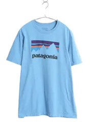 【お得なクーポン配布中!】 USA製 パタゴニア プリント 半袖 Tシャツ メンズ M / 17年製 アウトドア グラフィック アート イラスト ステッカー カットソー シンプル 青