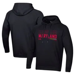 【送料無料】 アンダーアーマー メンズ Tシャツ トップス Men's Under Armour Black Maryland Terrapins 2024 Sideline Wordmark Rival Pullover Hoodie Mar Black