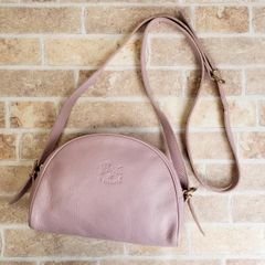 極美品♡三日月♡IL BISONTE イルビゾンテ レザー ショルダーバッグ 青 