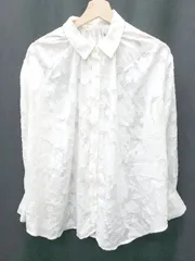 ◇ ⊂　Φ LOWRYS FARM ローリーズファーム 花柄　シースルー 長袖 シャツ サイズF ホワイト レディース P  【1409250047640】