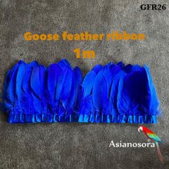 ◼️⭐︎【GFR26青 】1m 羽根 フェザー テープ リボン  装飾 鳥の羽 バレエ