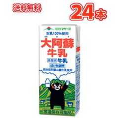 らくのうマザーズ 大阿蘇牛乳 200ml×24本入 紙パック〔九州 熊本 おおあそぎゅうにゅう くまモンパッケージ くまもん クマモン ロングライフ牛乳 LL大阿蘇牛乳 常温保存 ロングライフ〕