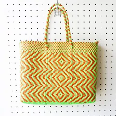 バッグ｜メルカドバッグミニ(XS)＊ライトグリーン×オレンジ